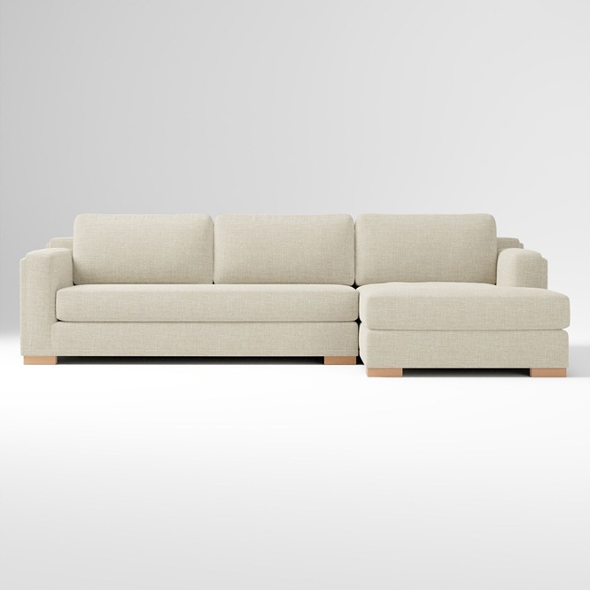 Alora High Back 2 Piece Chaise Sectional 322cm
