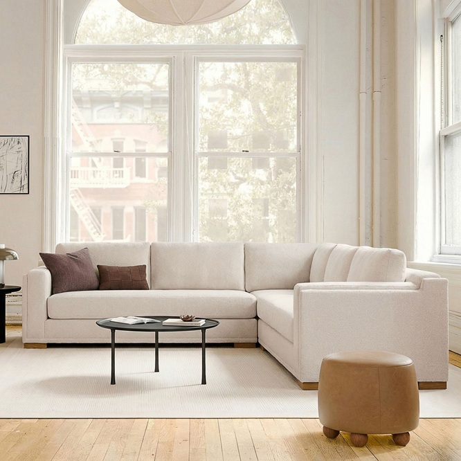 Alora High Back 3 Piece L Shaped Sectional 309cm