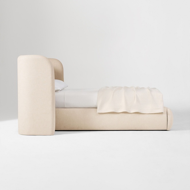 Ekhaya Chamberlain Wingback Bed with Charging Nightstands