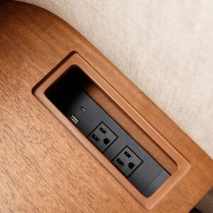 Ekhaya Chamberlain Wingback Bed with Charging Nightstands