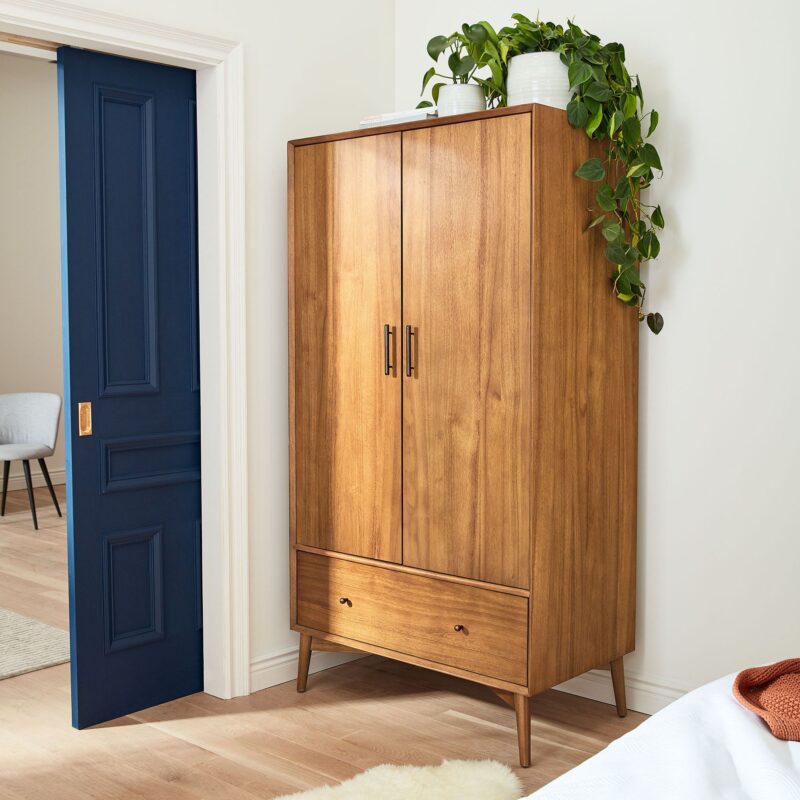 Lucille Mid Century 2 Door Wardrobe Cabinet