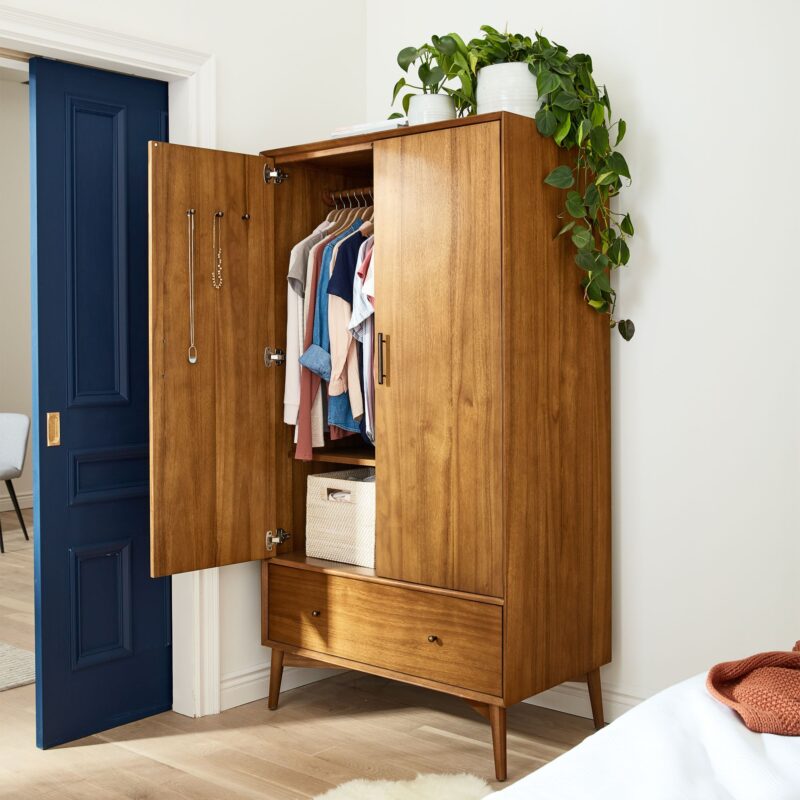 Lucille Mid Century 2 Door Wardrobe Cabinet