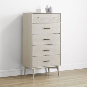 Lucille Mid Century 5 Drawer Tallboy 68cm