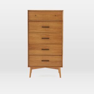 Lucille Mid Century 5 Drawer Tallboy 68cm