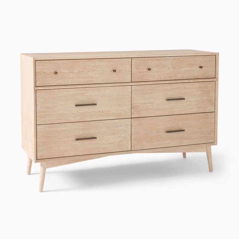 Lucille Mid Century 6 Drawer Dresser 142cm