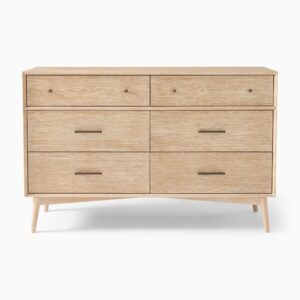 Lucille Mid Century 6 Drawer Dresser 142cm