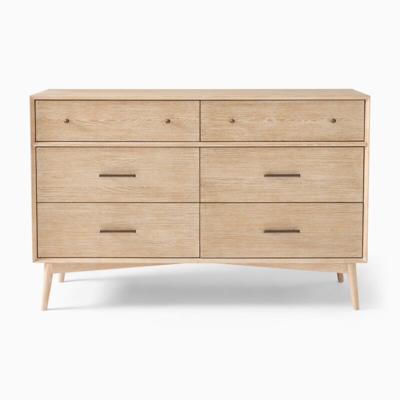 Lucille Mid Century 6 Drawer Dresser 142cm