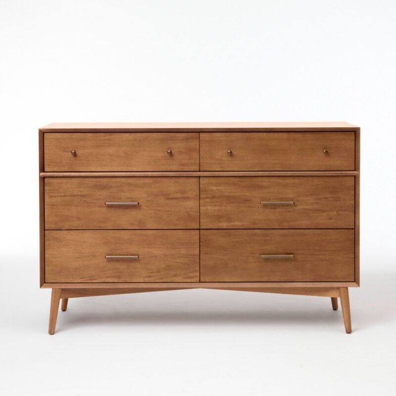 Lucille Mid Century 6 Drawer Dresser 142cm