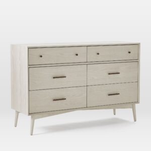 Lucille Mid Century 6 Drawer Dresser 142cm