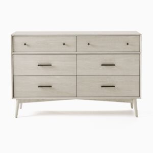 Lucille Mid Century 6 Drawer Dresser 142cm