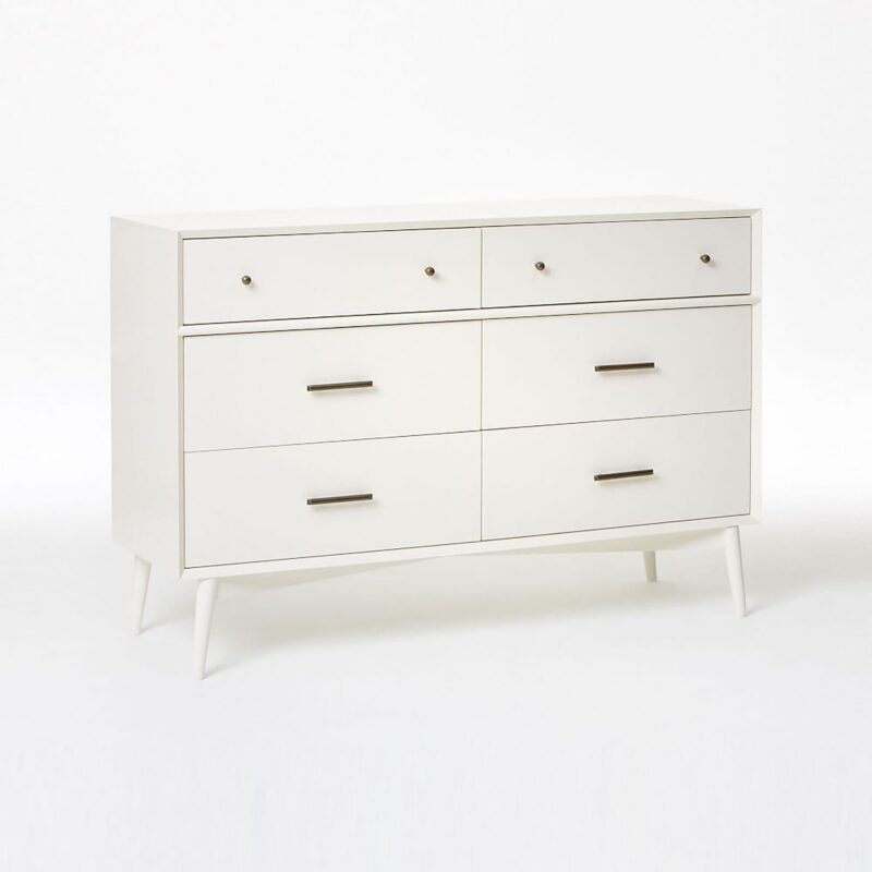 Lucille Mid Century 6 Drawer Dresser 142cm