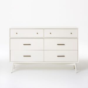 Lucille Mid Century 6 Drawer Dresser 142cm