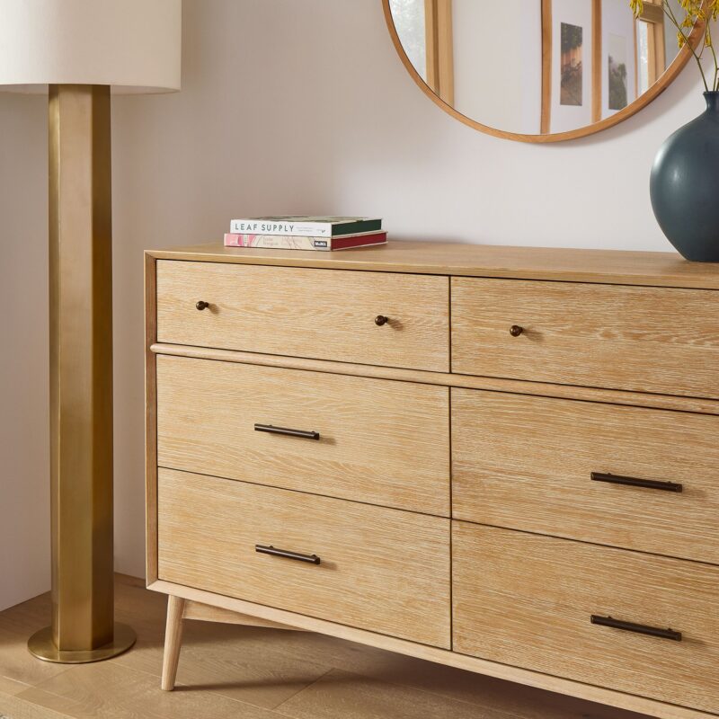 Lucille Mid Century 6 Drawer Dresser 142cm
