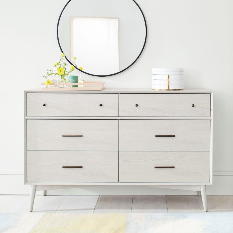 Lucille Mid Century 6 Drawer Dresser 142cm