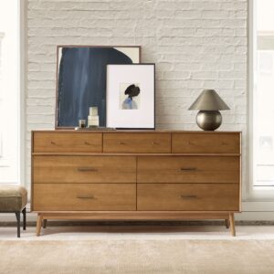 Lucille Mid Century 7 Drawer Dresser 182cm