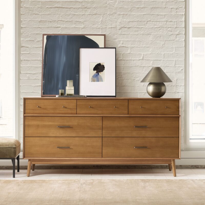 Lucille Mid Century 7 Drawer Dresser 182cm