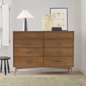 Lucille Mid Century 8 Drawer Dresser 149cm