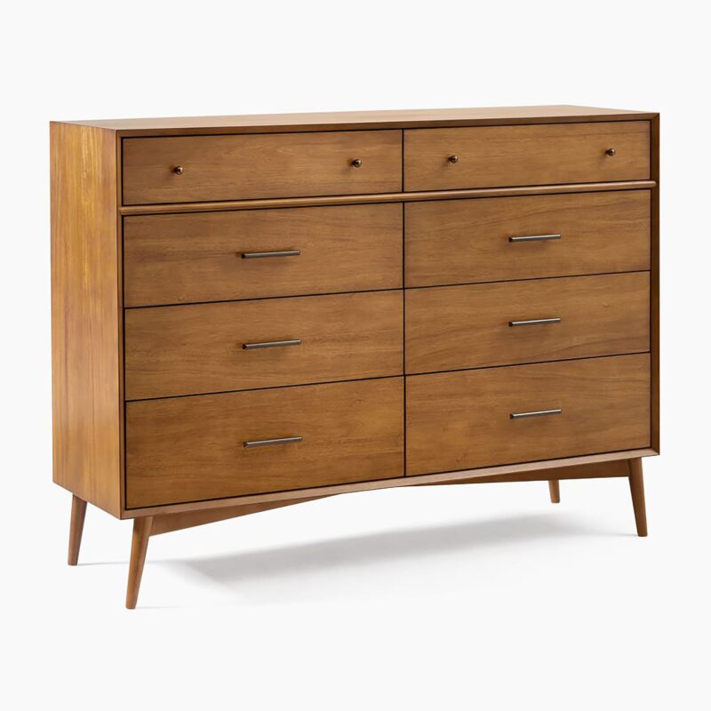 Lucille Mid Century 8 Drawer Dresser 149cm