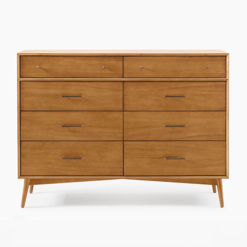 Lucille Mid Century 8 Drawer Dresser 149cm
