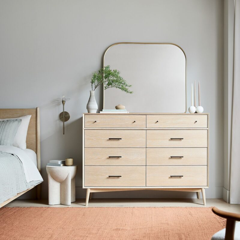 Lucille Mid Century 8 Drawer Dresser 149cm