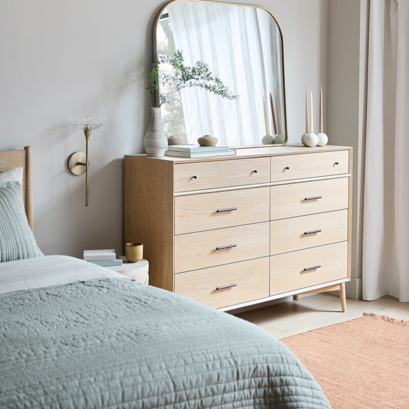 Lucille Mid Century 8 Drawer Dresser 149cm