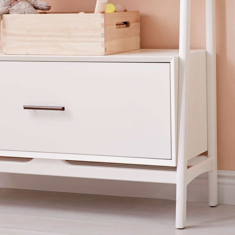Lucille Mid Century Ladder Bookshelf with Drawer