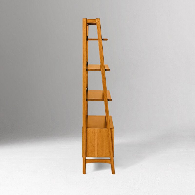 Lucille Mid Century Ladder Bookshelf with Drawer