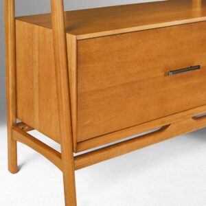 Lucille Mid Century Ladder Bookshelf with Drawer