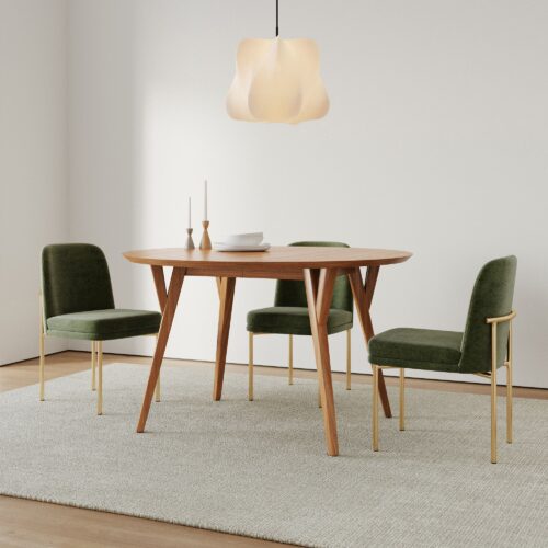 Lucille Mid Century Round Extendable Dining Table