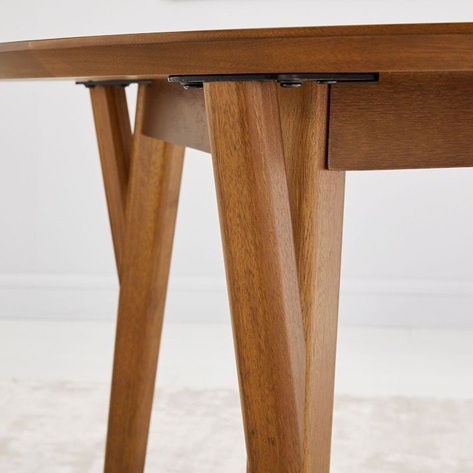 Lucille Mid Century Round Extendable Dining Table
