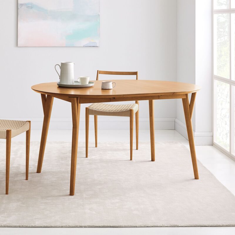 Lucille Mid Century Round Extendable Dining Table