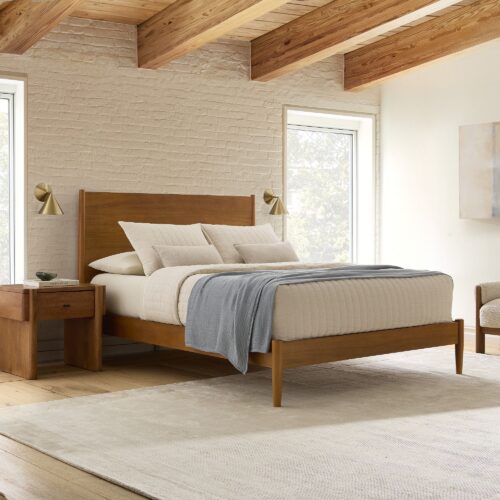Lucille Mid Century Wooden Bed