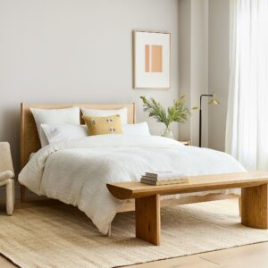Lucille Mid Century Wooden Bed