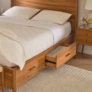 Lucille Mid Century Wooden Storage Bed