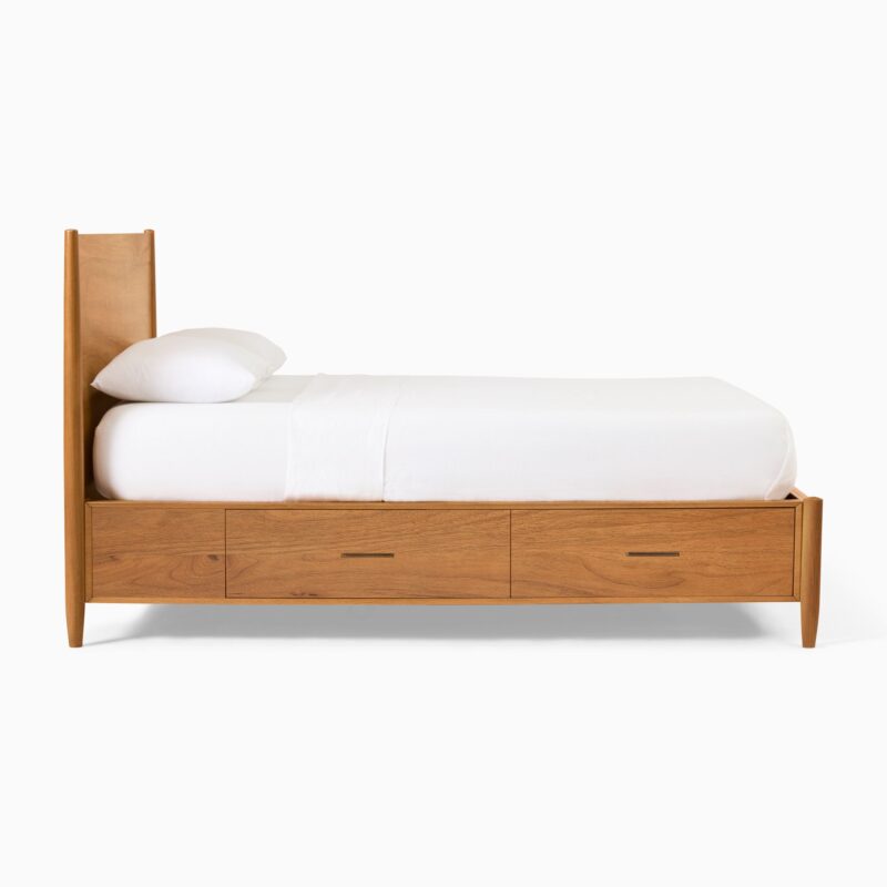 Lucille Mid Century Wooden Storage Bed