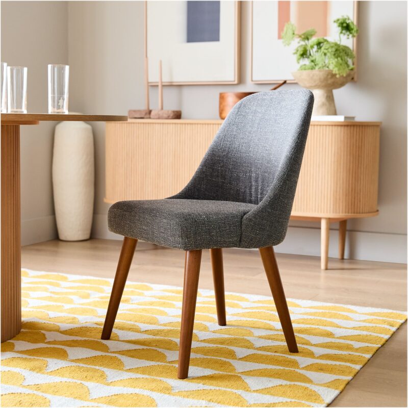Lucille Upholstered Dining Chair with Wood Legs