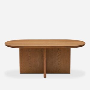 Luna Oval Coffee Table with Upholstered Ottomans