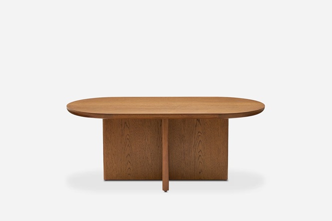 Luna Oval Coffee Table with Upholstered Ottomans