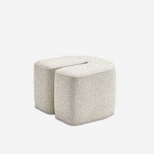 Luna Oval Coffee Table with Upholstered Ottomans