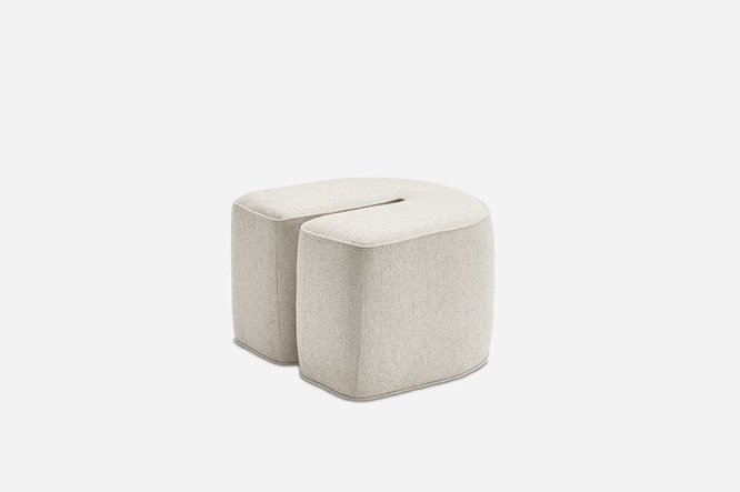 Luna Oval Coffee Table with Upholstered Ottomans