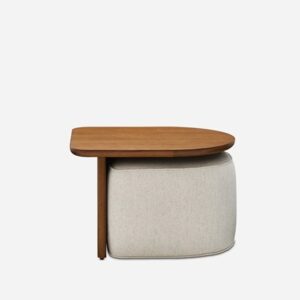 Luna Side Table with Upholstered Ottoman