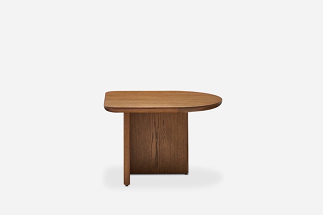 Luna Side Table with Upholstered Ottoman