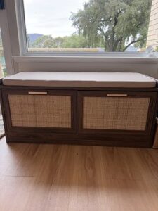 Soren Rattan Storage Bench Seat - Walnut
