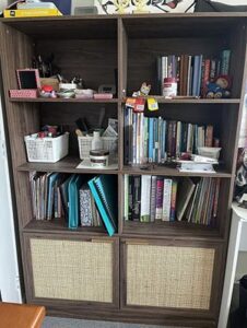 Soren Rattan Slim Bookcase - Walnut-Large
