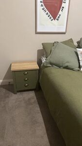 Archie Three Drawer Pedestals - Olive Green/Natural