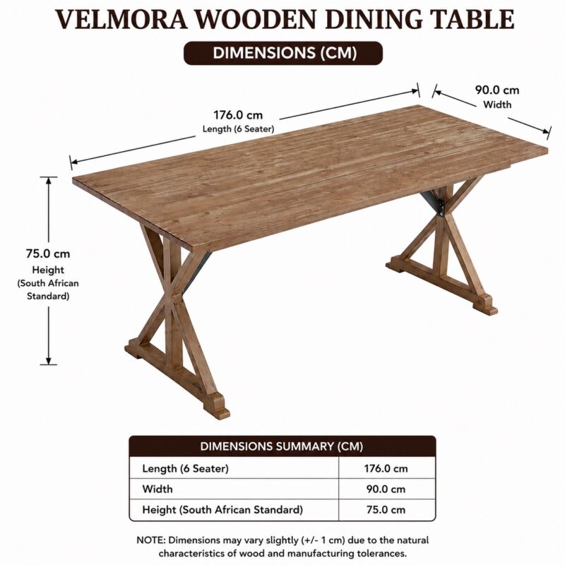 Velmora Wooden Dining Table