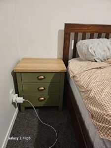 Archie Three Drawer Pedestals - Olive Green/Natural
