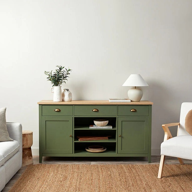 Archie Sideboard - Olive Green/Natural