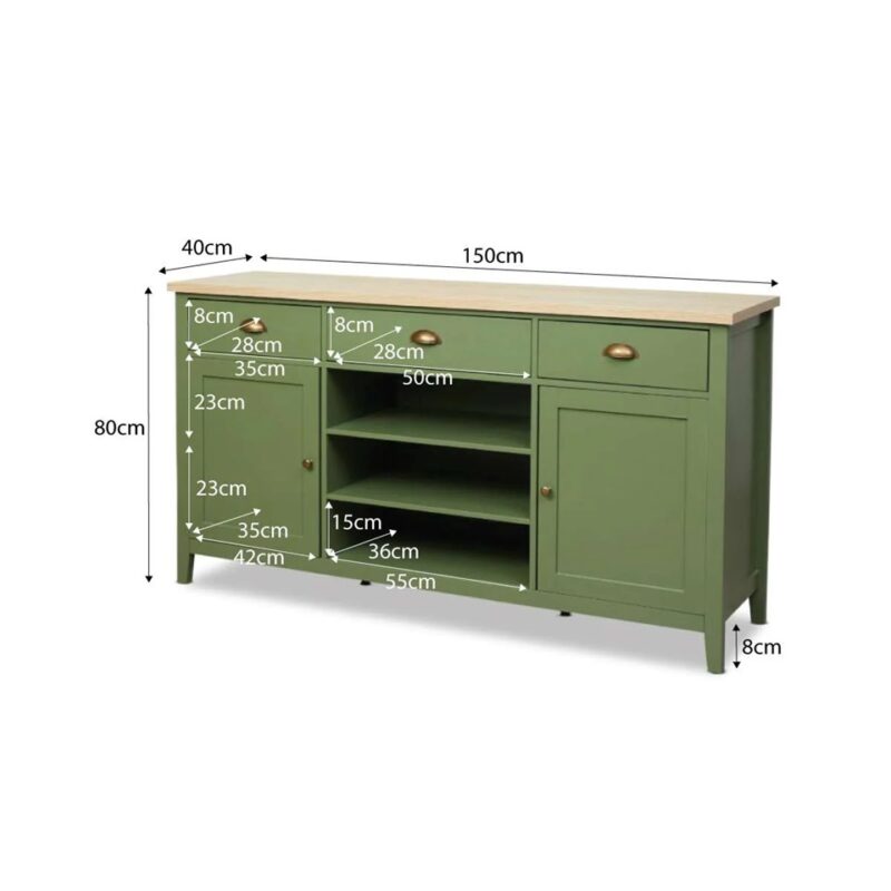 Archie Sideboard - Olive Green/Natural