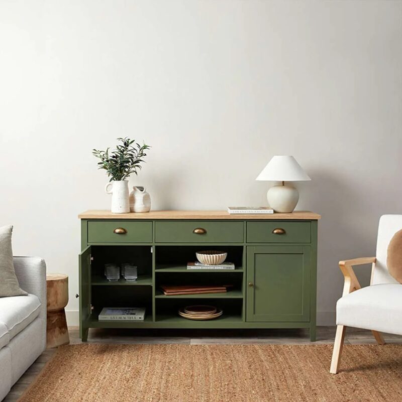 Archie Sideboard - Olive Green/Natural